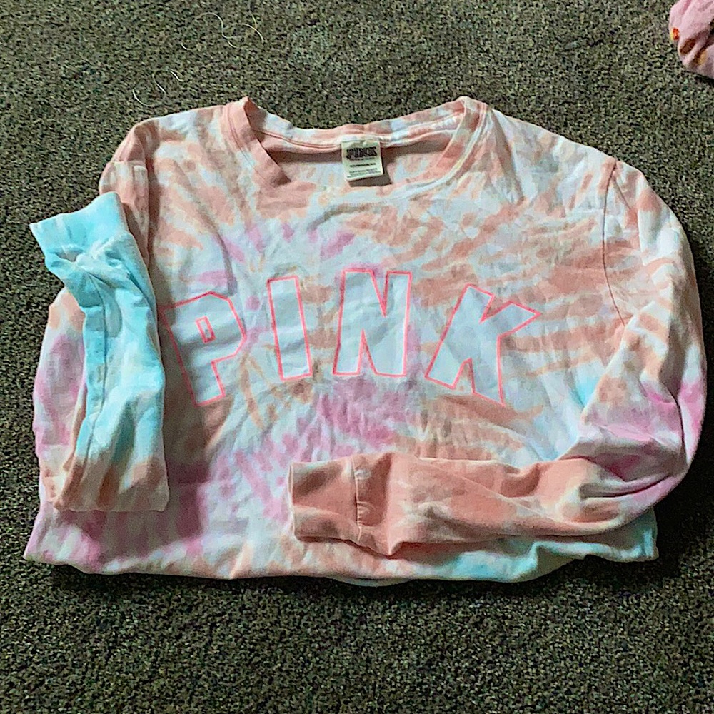 pink tie dye crop top